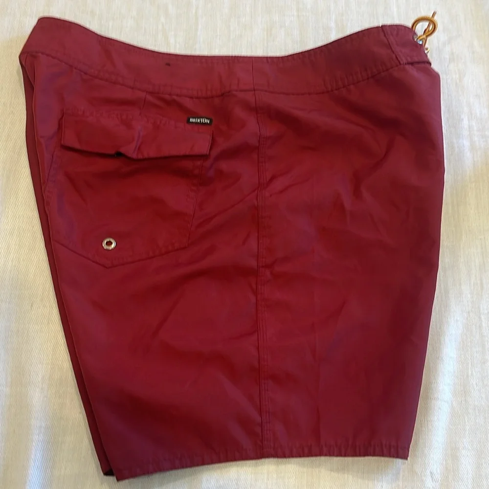 28004 Vintage Brixton Mfg. Nylon Green Board-shorts Men's 32 Oceanside Cali EUC - Picture 9 of 9